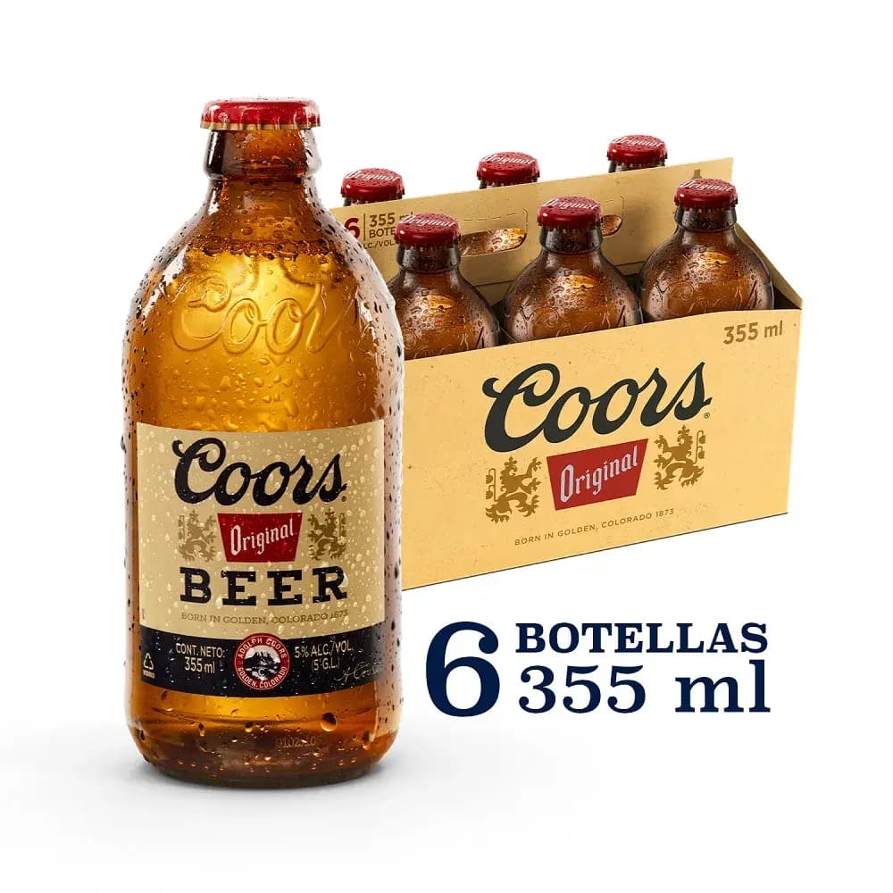 SIX PACK CERVEZA COORS BTLIN 355CC